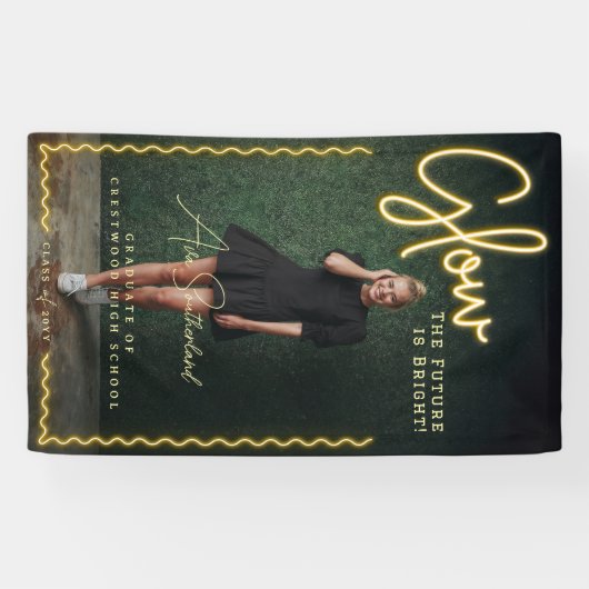 Die glatte Zukunft ist der glänzende Gelbe Neonneb Banner (Horizontal)