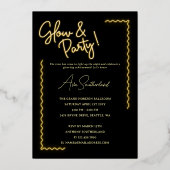 Die glatte Zukunft ist der glänzende Gelbe Neonneb Folieneinladung (Rückseite)