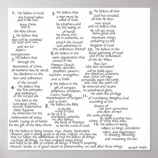 Die Glaubenssätze Poster (Vorne)