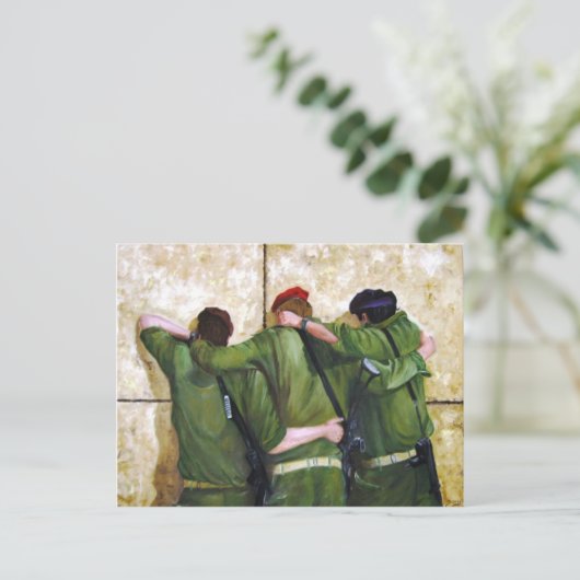 Die Gläubigen, die Mauer malen wollen Postkarte (Stehend Vorderseite)