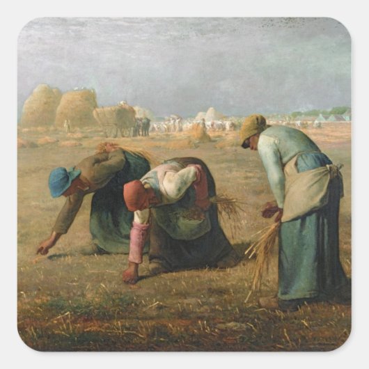 Die Gleaners, 1857 Quadratischer Aufkleber (Vorderseite)