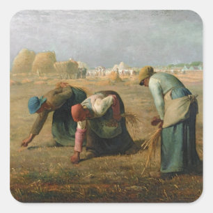 Die Gleaners, 1857 Quadratischer Aufkleber