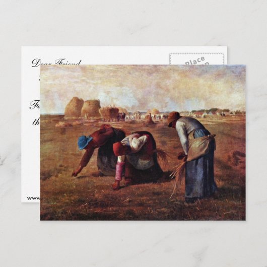 Die Gleaners by Millet (beste Qualität) Postkarte (Vorne/Hinten)