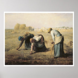 Die Gleaners, Jean-Francois-Hirse 1857 Poster