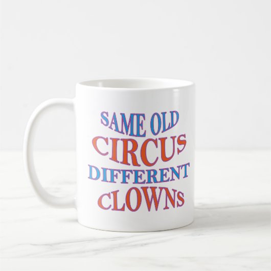 DIE GLEICHEN ALTER ZIRKUS-VERSCHIEDENEN CLOWNS KAFFEETASSE (Links)