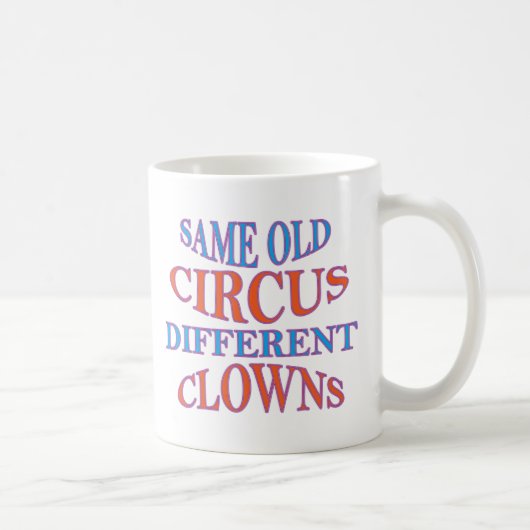 DIE GLEICHEN ALTER ZIRKUS-VERSCHIEDENEN CLOWNS KAFFEETASSE (Rechts)