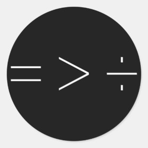 Die Gleichheit ist größer als die schwarze Unterte Runder Aufkleber