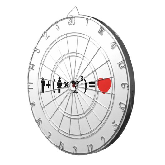 Die Gleichung der Liebe für Frauen Dartscheibe (Vorderseite rechts)