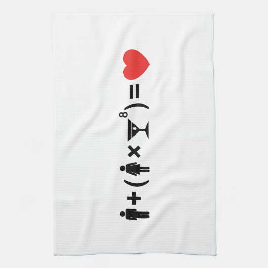 Die Gleichung der Liebe für Frauen Geschirrtuch (Vertikal)