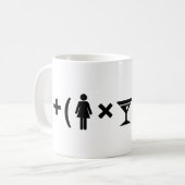 Die Gleichung der Liebe für Frauen Kaffeetasse (Vorderseite Links)
