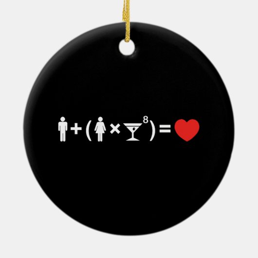 Die Gleichung der Liebe für Frauen Keramik Ornament (Hinten)