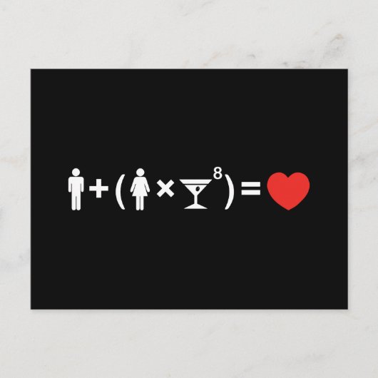 Die Gleichung der Liebe für Frauen Postkarte (Vorderseite)