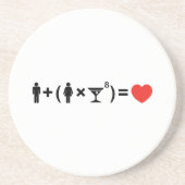 Die Gleichung der Liebe für Frauen Sandstein Untersetzer (Vorne)