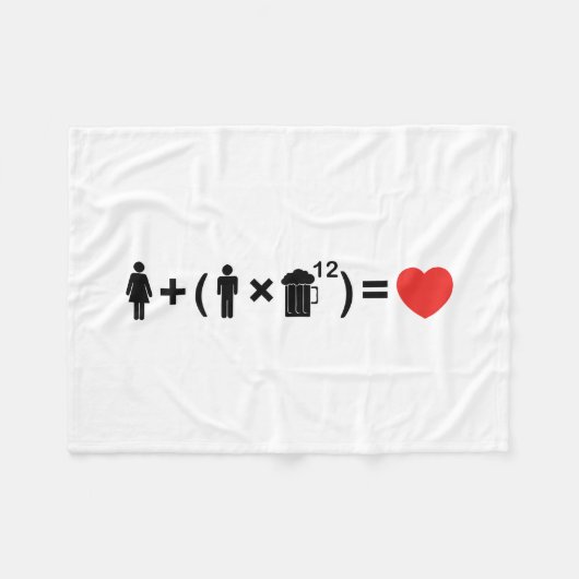 Die Gleichung der Liebe für Männer Fleecedecke (Vorderseite (Horizontal))