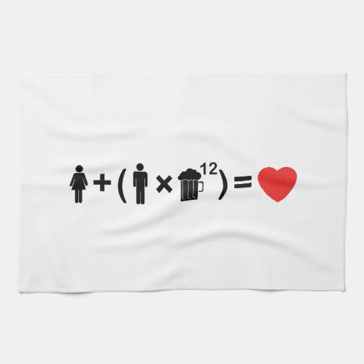 Die Gleichung der Liebe für Männer Geschirrtuch (Horizontal)