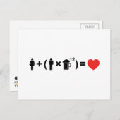 Die Gleichung der Liebe für Männer Postkarte (Vorne/Hinten)