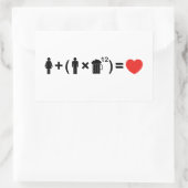 Die Gleichung der Liebe für Männer Rechteckiger Aufkleber (Tasche)