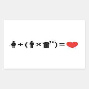 Die Gleichung der Liebe für Männer Rechteckiger Aufkleber