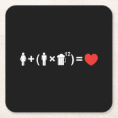 Die Gleichung der Liebe für Männer Rechteckiger Pappuntersetzer (Vorderseite)