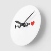 Die Gleichung der Liebe für Männer Runde Wanduhr (Winkel)