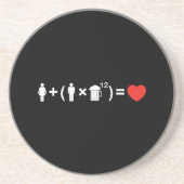 Die Gleichung der Liebe für Männer Sandstein Untersetzer (Vorne)