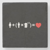 Die Gleichung der Liebe für Männer Steinuntersetzer (Vorderseite)