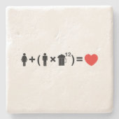 Die Gleichung der Liebe für Männer Steinuntersetzer (Vorderseite)