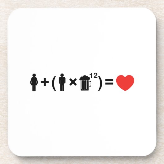 Die Gleichung der Liebe für Männer Untersetzer (Vorderseite)