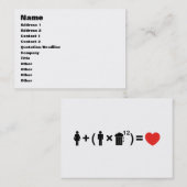 Die Gleichung der Liebe für Männer Visitenkarte (Vorne/Hinten)