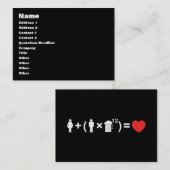 Die Gleichung der Liebe für Männer Visitenkarte (Vorne/Hinten)