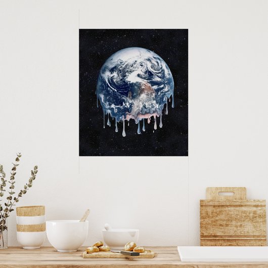 Die globale Erwärmung der Erde Poster (Küche)