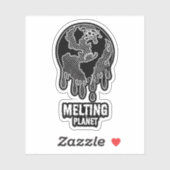 Die globale Erwärmung gleicht einem Schmelzplanete Aufkleber (Blatt)