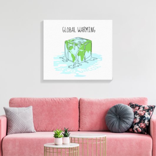 Die globale Erwärmung ist so uncool Leinwanddruck (Insitu (Wohnzimmer))