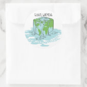 Die globale Erwärmung ist so uncool Runder Aufkleber (Tasche)