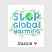 Die globale Erwärmung stoppen Aufkleber (Blatt)