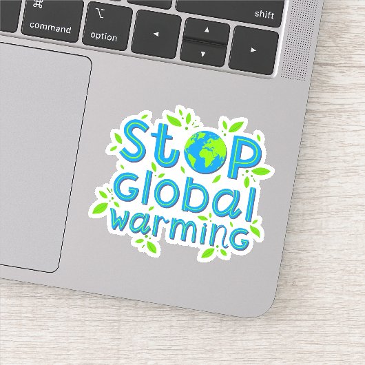 Die globale Erwärmung stoppen Aufkleber (Detail)