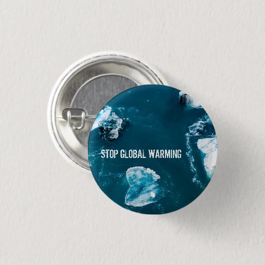 Die globale Erwärmung stoppen Button (Vorne & Hinten)