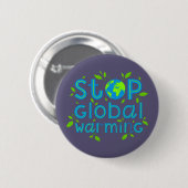 Die globale Erwärmung stoppen Button (Vorne & Hinten)