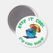 Die globale Erwärmung stoppen Magnet (Vorderseite/Rückseite)