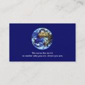 Die globale Visitenkarte. Visitenkarte (Rückseite)