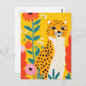 Die glückliche Cheetah Postkarte (Vorne/Hinten)