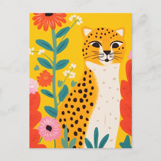 Die glückliche Cheetah Postkarte (Vorderseite)