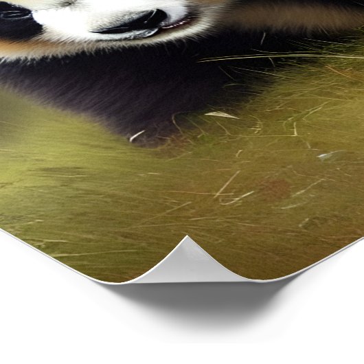 Die glückliche digitale Kunst Panda Poster (Ecke)