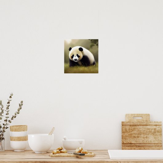 Die glückliche digitale Kunst Panda Poster (Küche)