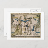 Die glückliche Ehe (schablonenfarbener Holzschnitt Postkarte (Vorne/Hinten)