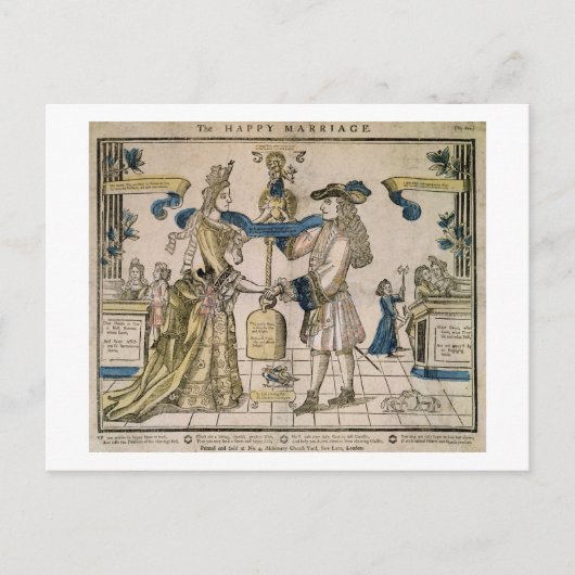 Die glückliche Ehe (schablonenfarbener Holzschnitt Postkarte (Vorderseite)