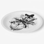 Die glückliche Erntedank-Schwein und Türkei Pappteller (Schrägansicht)