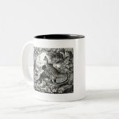 Die glückliche Familie - Ruffed Grouse and Young - Zweifarbige Tasse (Vorderseite Links)