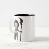 Die glückliche Gewindebohrer-Tasse Zweifarbige Tasse (Vorderseite Links)