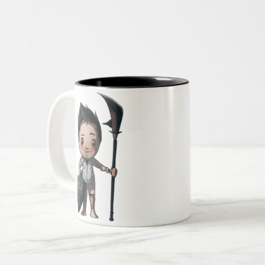 Die glückliche Gewindebohrer-Tasse Zweifarbige Tasse (Vorderseite Links)